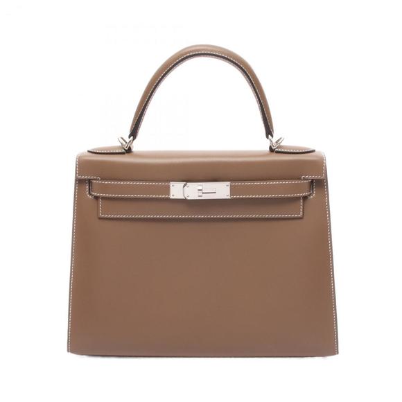 Hermes Hermès Kelly 28 handbag, leather, Votadelact, women's, brown - Picture 1 of 8